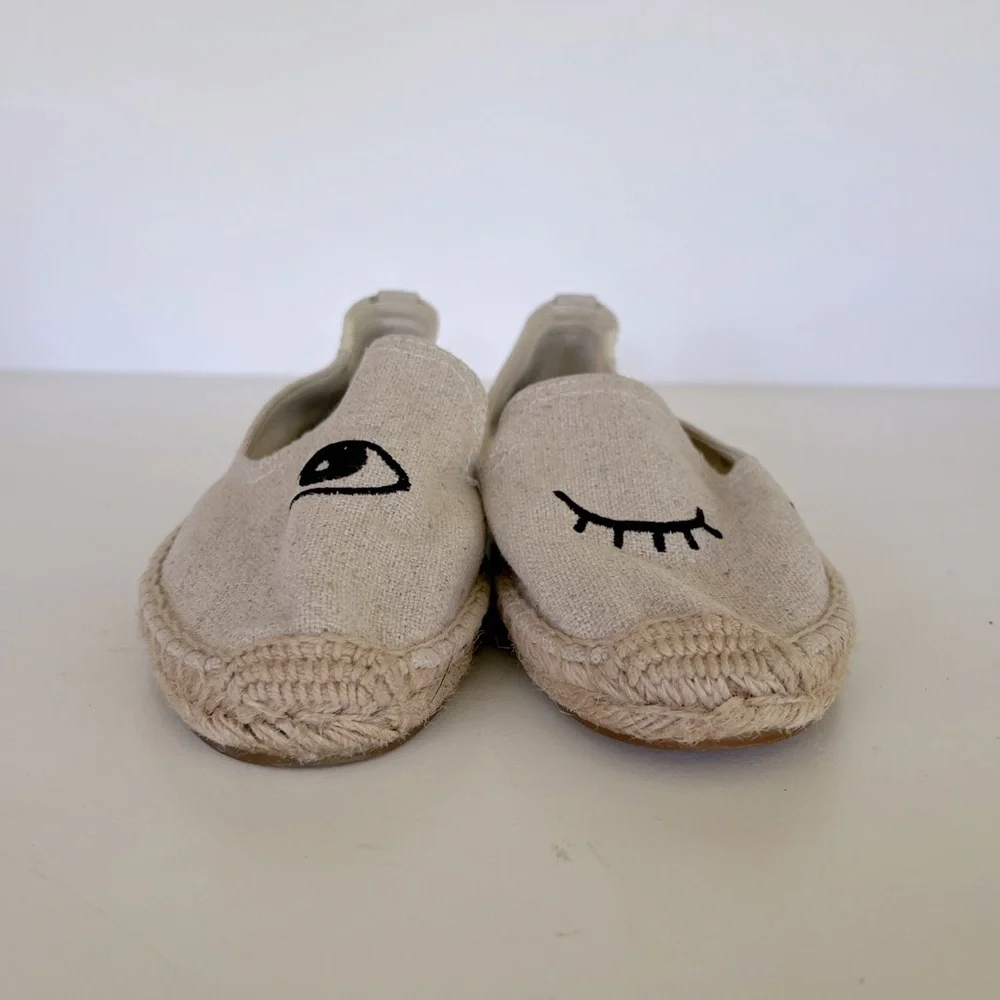 Soludos x Jason Polan Wink Embroidered Smoking Slipper Espadrille, 6